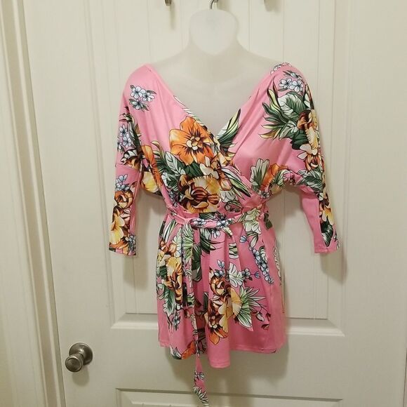 Sexy Floral One Piece Romper with belt size 2XL - Picture 5 of 8